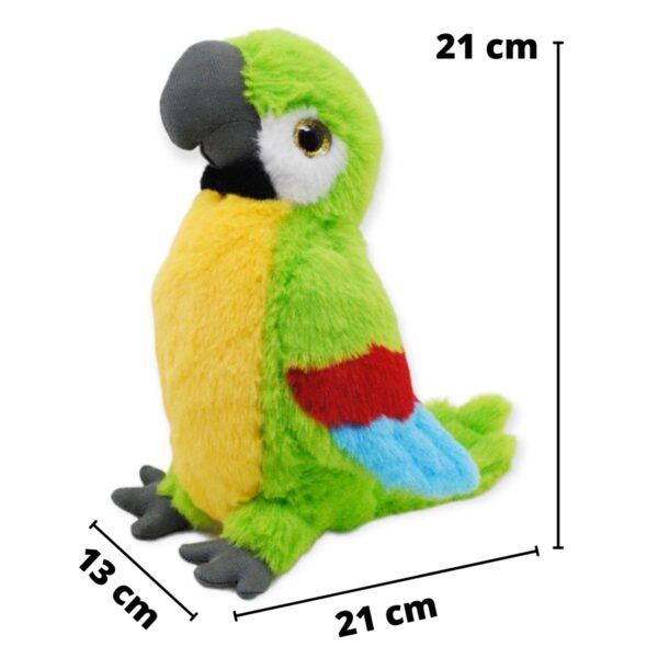 perico de peluche verde 23 cm 2