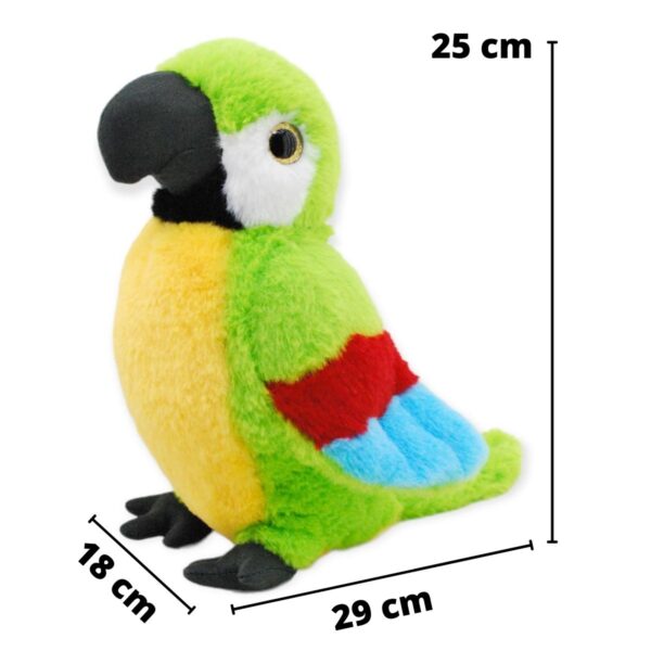 perico de peluche verde con sonido 2