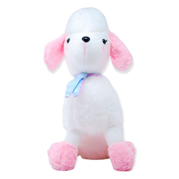 perrita de peluche blanca orejas rosas