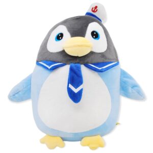 pinguino capitan de peluche azul