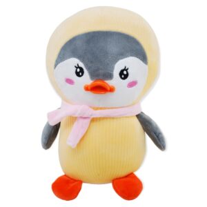 pinguino de peluche amariilo con bufanda