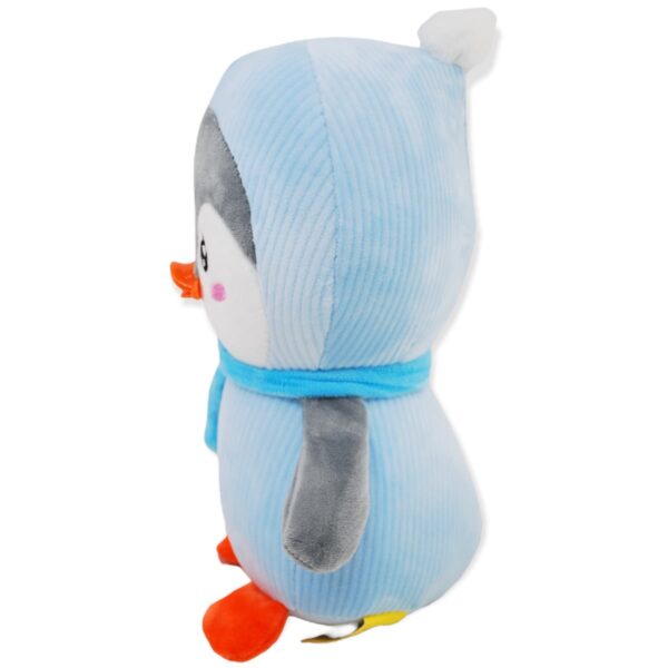 pinguino de peluche azul bufanda azul 3