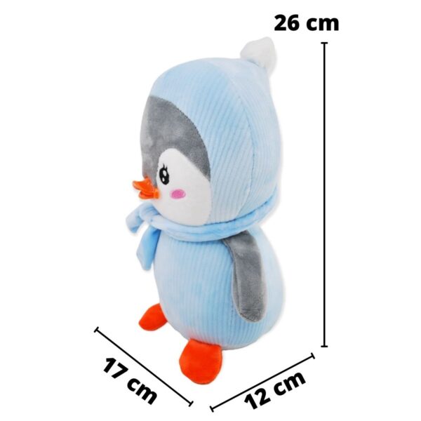 pinguino de peluche azul bufanda azul claro 2