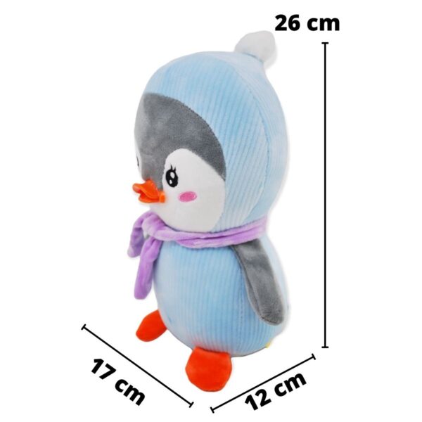 pinguino de peluche azul con budanda 2