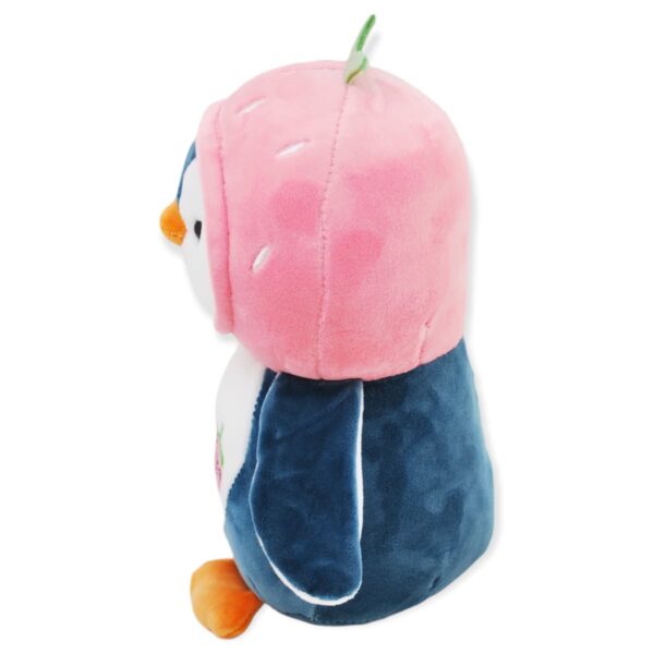 pinguino de peluche azul gorro rosa 3