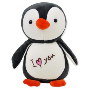 pinguino de peluche azul i love you