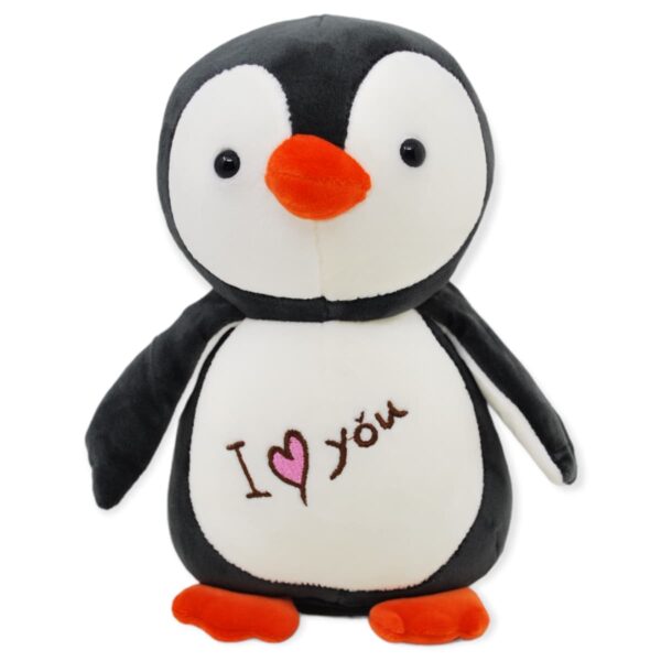 pinguino de peluche azul i love you