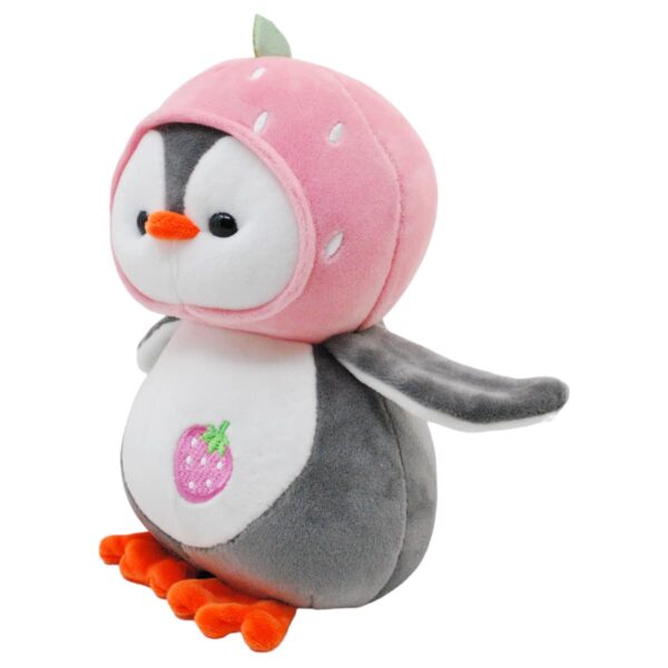 pinguino de peluche gorro rosa 2