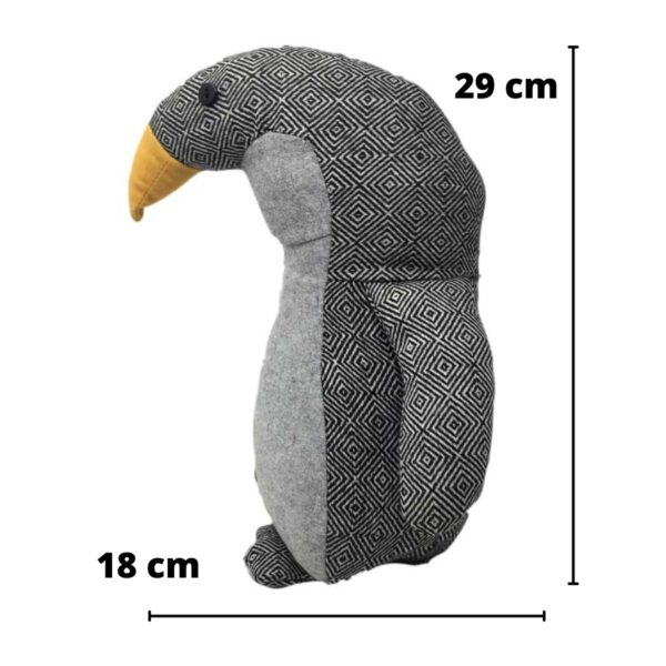 pinguino de peluche gris 29 cm altura 2