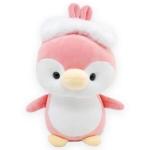 pinguino de peluche rosa