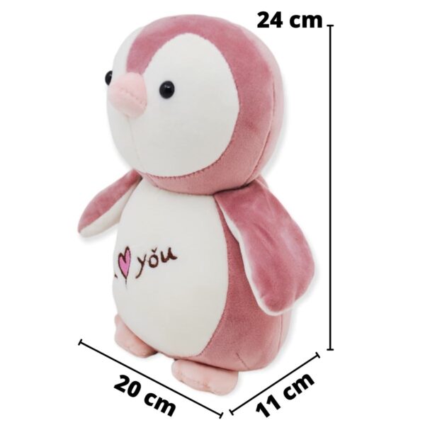 pinguino de peluche rosa i love you 2