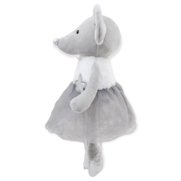 raton de peluche gris con vestido gris 4