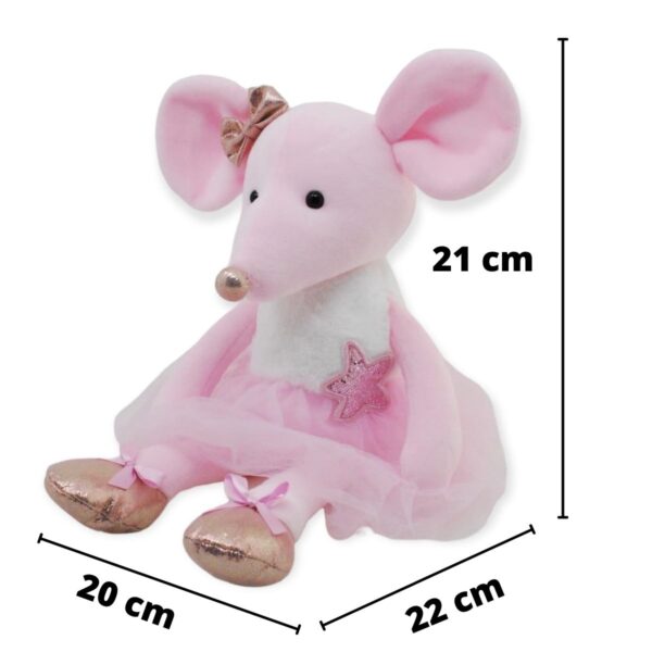 raton de peluche rosa con vestido rosa 2