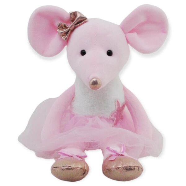 raton de peluche rosa con vestido rosa 3