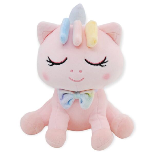 unicorni de peluche rosa cuerno azul