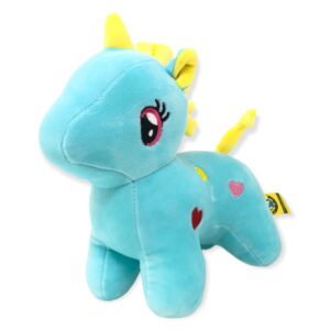 unicornio de peluche azul