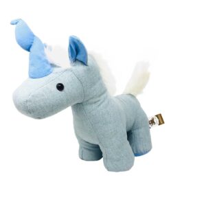 unicornio de peluche azul cuerno azul