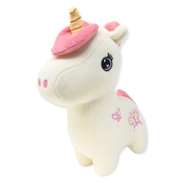 unicornio de peluche blanco