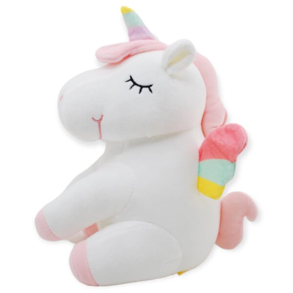 unicornio de peluche blanco alas coloridas 2