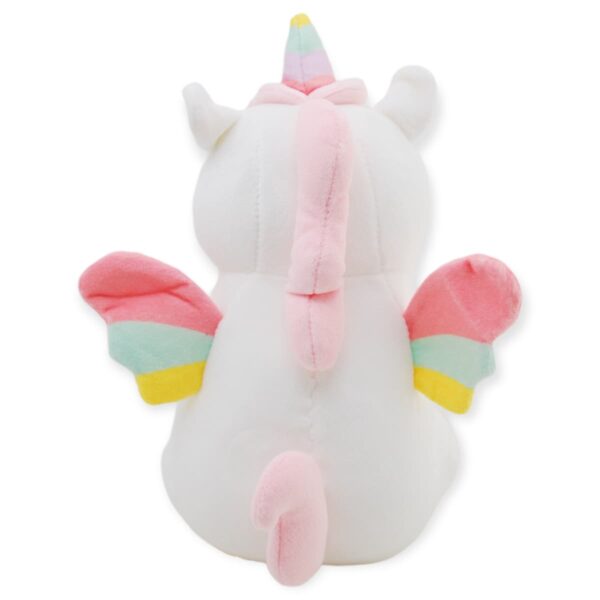 unicornio de peluche blanco alas coloridas 3