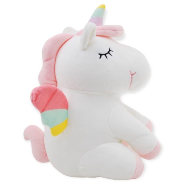 unicornio de peluche blanco alas coloridas 4