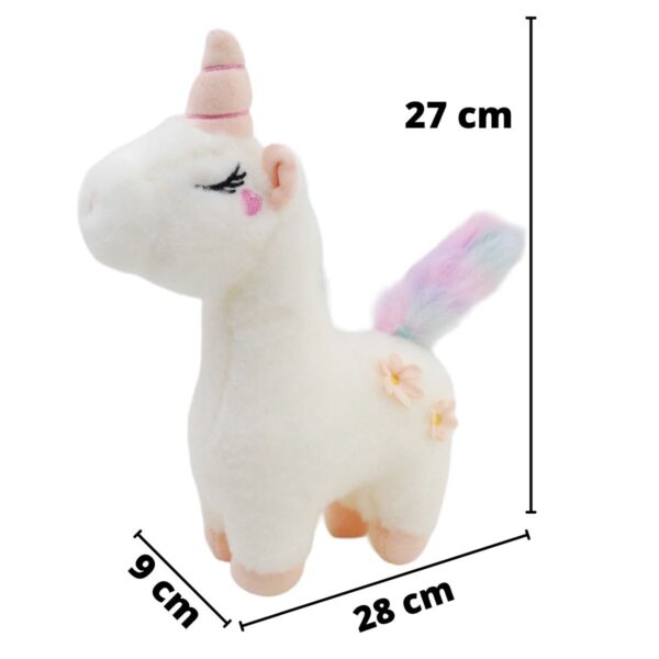 unicornio de peluche blanco con cuerno rosa 2