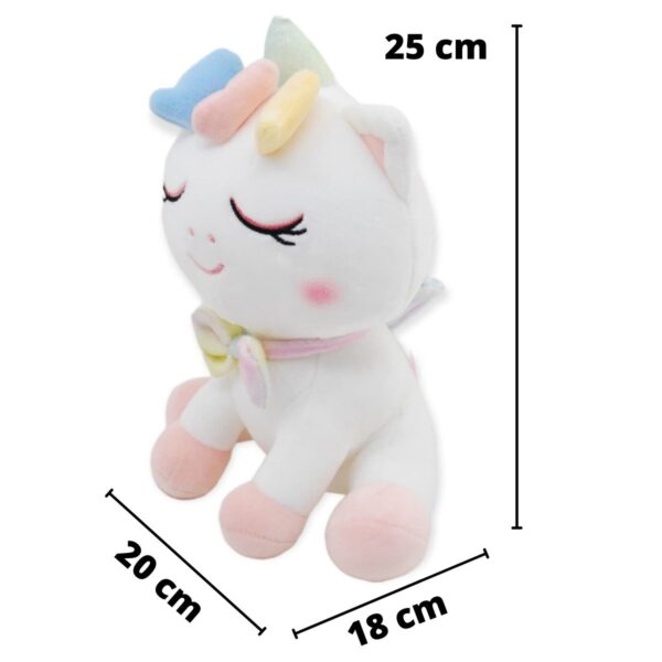 unicornio de peluche blanco con cuerno verde 2