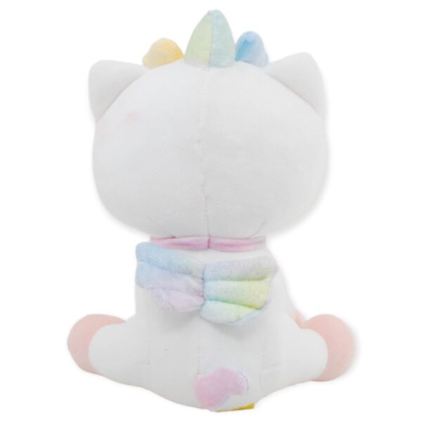 unicornio de peluche blanco con cuerno verde 4