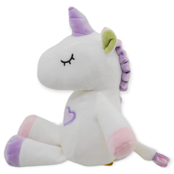 unicornio de peluche blanco con rosa 3