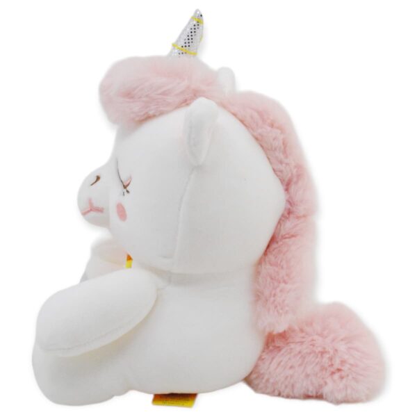 unicornio de peluche blanco con una nube 3