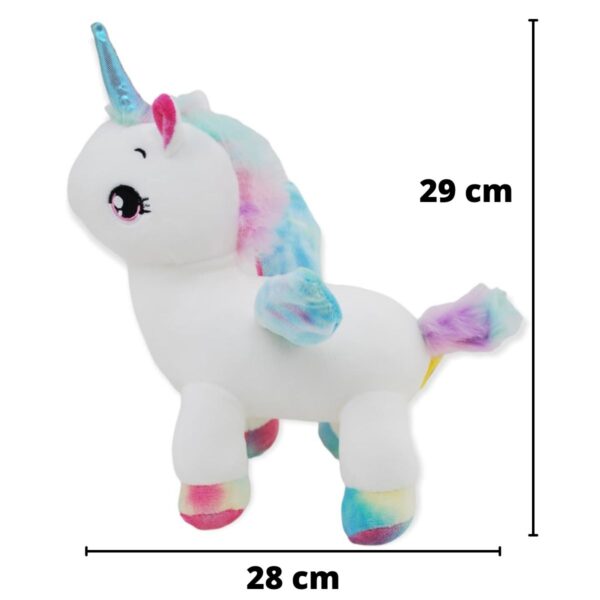 unicornio de peluche blanco cuerno azul 2