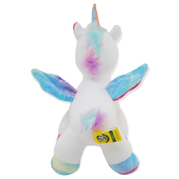 unicornio de peluche blanco cuerno azul 3