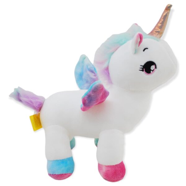 unicornio de peluche blanco cuerno azul 4