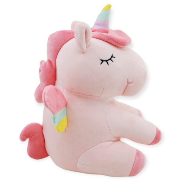 unicornio de peluche rosa alas coloridas 4