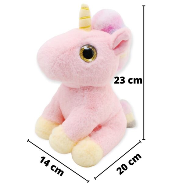 unicornio de peluche rosa beige 2