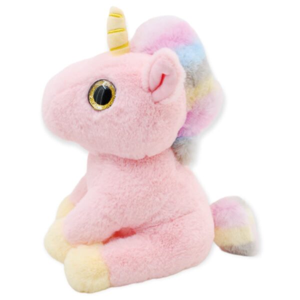 unicornio de peluche rosa beige 3