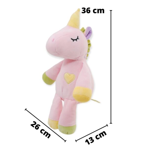 unicornio de peluche rosa con amarillo 2