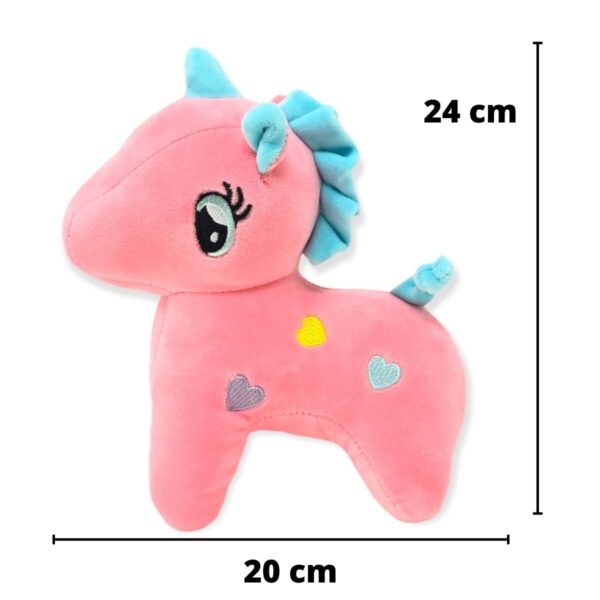 unicornio de peluche rosa con azul 2