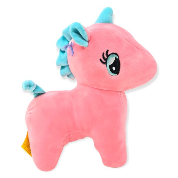 unicornio de peluche rosa con azul 4