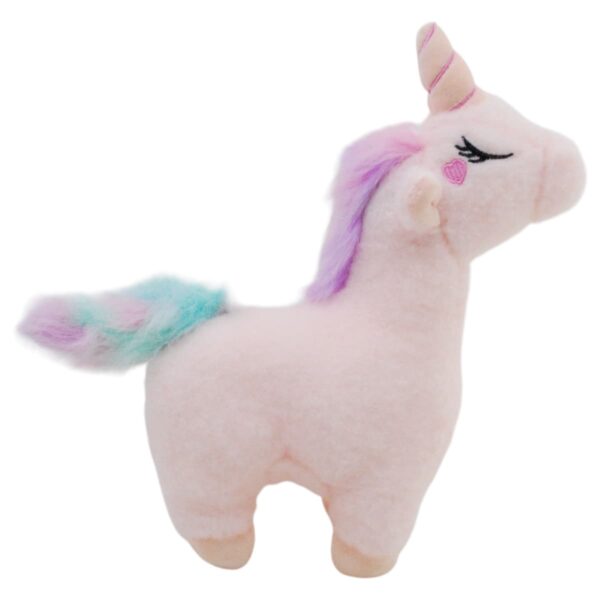 unicornio de peluche rosa con azul 4