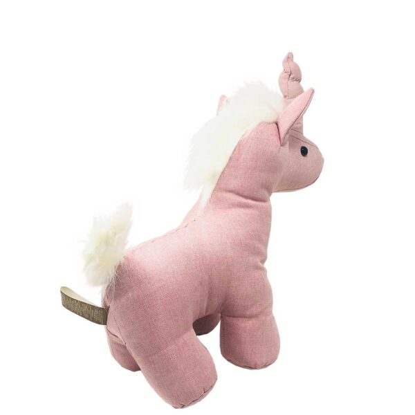 unicornio de peluche rosa con cabello blanco 4