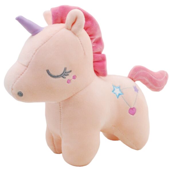 unicornio de peluche rosa con estrellas