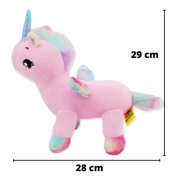 unicornio de peluche rosa cuerno azul 2