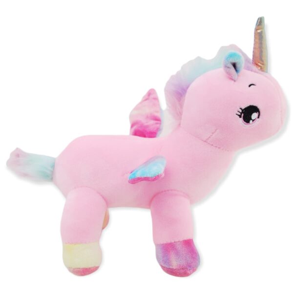 unicornio de peluche rosa cuerno azul 4