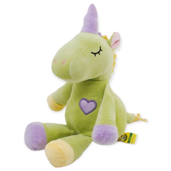 unicornio de peluche verde