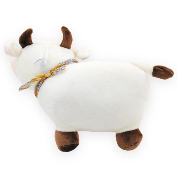 vaca de peluche blanca bufanda amarilla 3