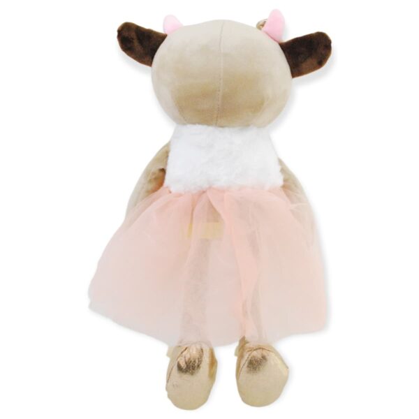 vaca de peluche café vestido rosa 4