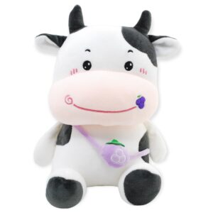 vaca de peluche kawaii con una uva