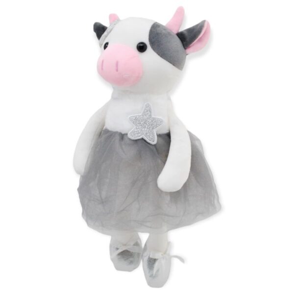 vaca de peluche vestido gris 2