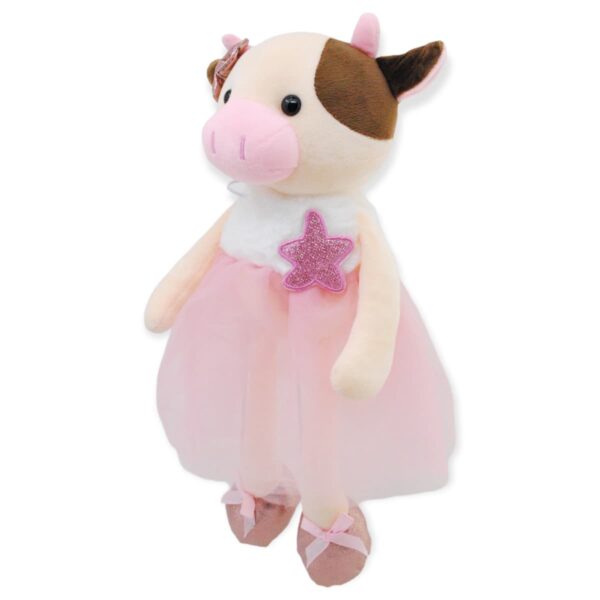 vaca de peluche vestido rosa 2